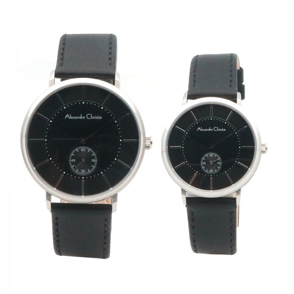 Alexandre Christie AC 8493 Silver Black Couple